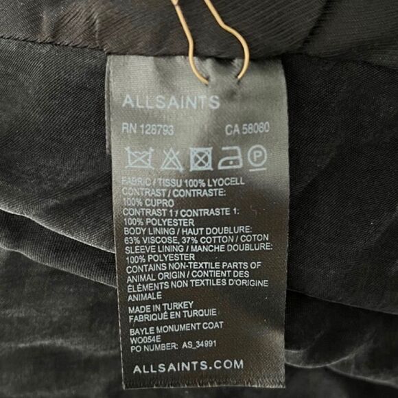 NWOT All Saints Black Bayle Monument Jacket - Picture 13 of 13